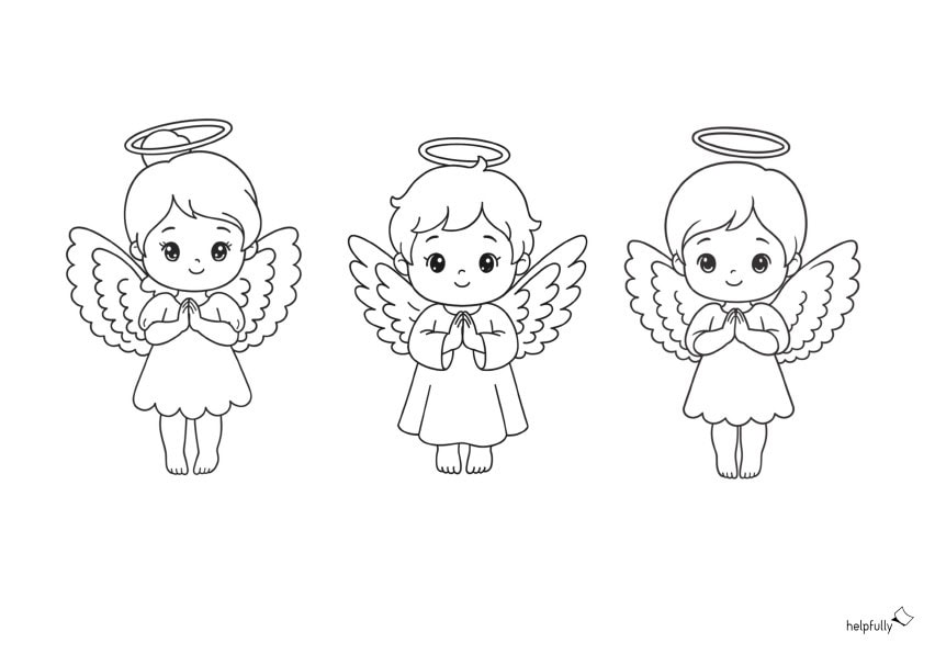 Engelnzum Ausdrucken, Malen und Basteln im süßen Chibi-Style