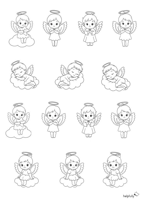 Engel aus Papier zum Basteln von Anhängern, Schutzengeln und mehr - mit der gratis Vorlage