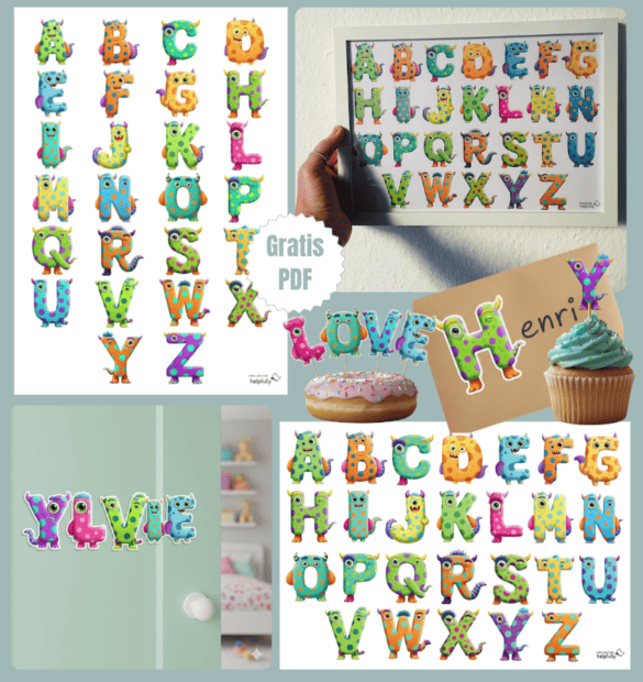 ABC mit allen Buchstaben im tierisch süßen Monsterstyle ausdrucken