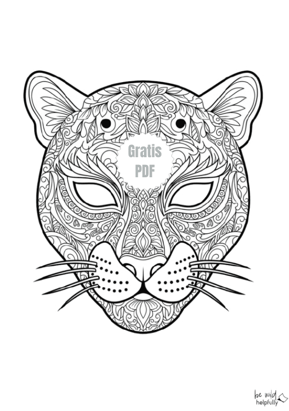 Mandala mit Wildkatzenkopf ausdrucken und mit der Malauszeit starten