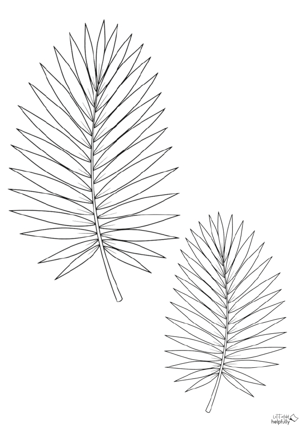 Vorlage zum Ausmalen mit Palmwedel zum Ausdrucken