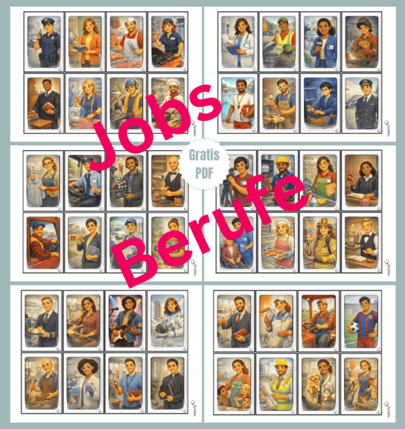 Berufe-Lern- und Bildkarten mit 48 Jobs tolle Inllustrationen