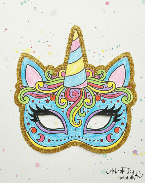 Super schöne Einhornmaske zum Ausdrucken und Basteln und Anmalen