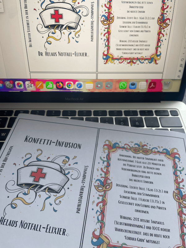 lustige Labels für Weinflaschen ausdrucken und Geschenk für Kareval/Fasching basteln