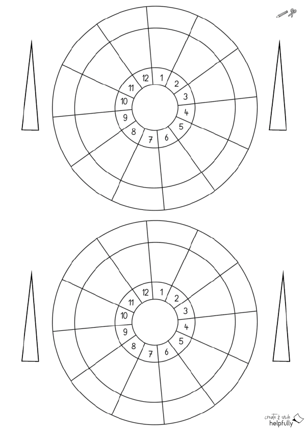 Blanko-Rad zum Ausdrucken und eintragen der Monate sowie Selbermalen