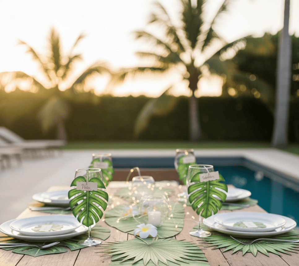 Aus Papier schöne Sommerdeko mit Palmblättern basteln