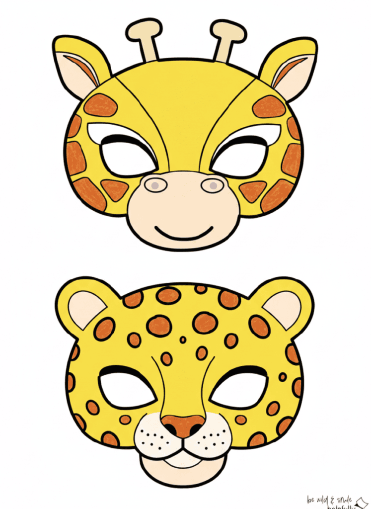 Angemalte Tiermasken für Kinder