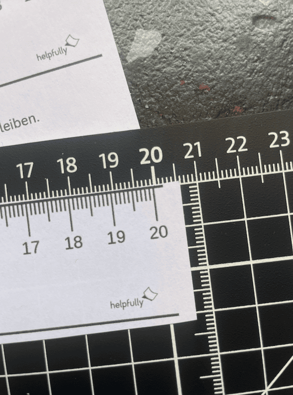 20 cm Papierlineal zum Ausdrucken als gratis-Vorlage