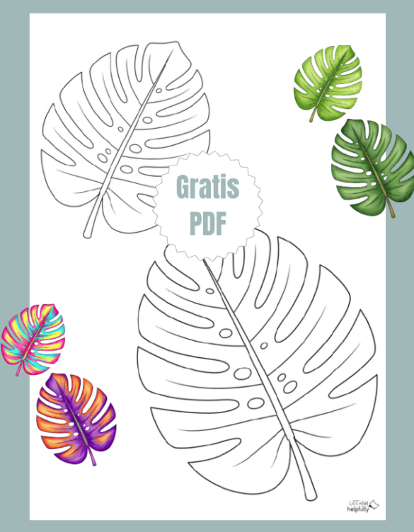 Malvorlage mit Monsterablatt für Erwachsene