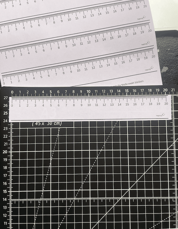 Exakt 20 cm langes Lineal ausdrucken