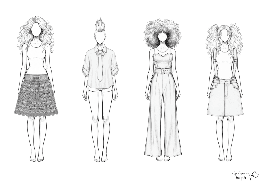 Fashion-Skizzen: Models mit Kleidung zum Ausdrucken und Ausmalen