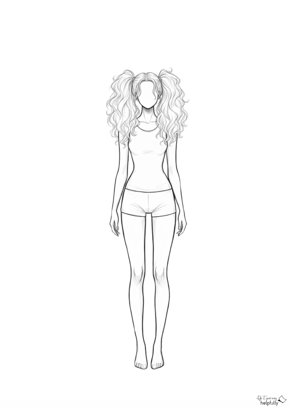 Vorlagen mit Frauenmodell zum Skizzieren und Modedesignen zum Ausdrucken