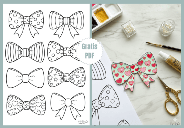 Schleifen aus Papier zum Ausdrucken und Basteln für Erwachsene und Kinder