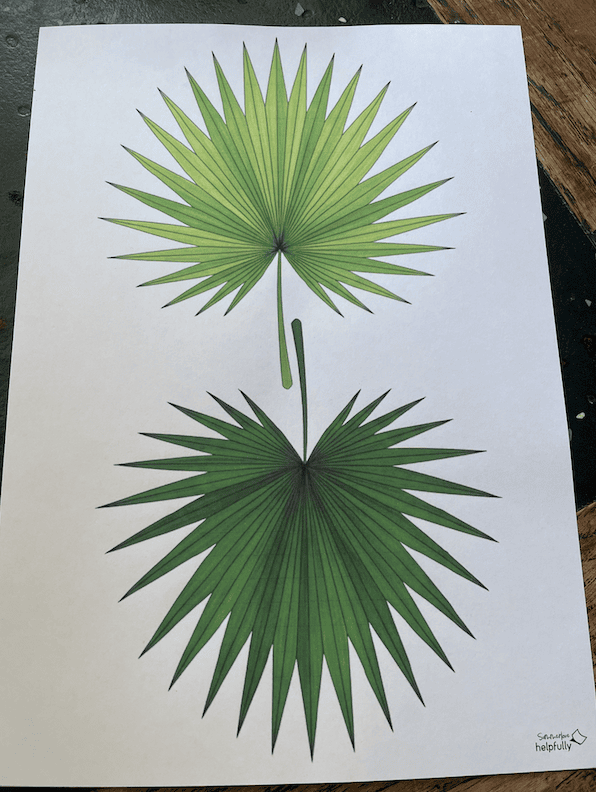 Coole Sommerdeko basteln mit der Papiervorlage mit Palmblättern zum Ausdrucken