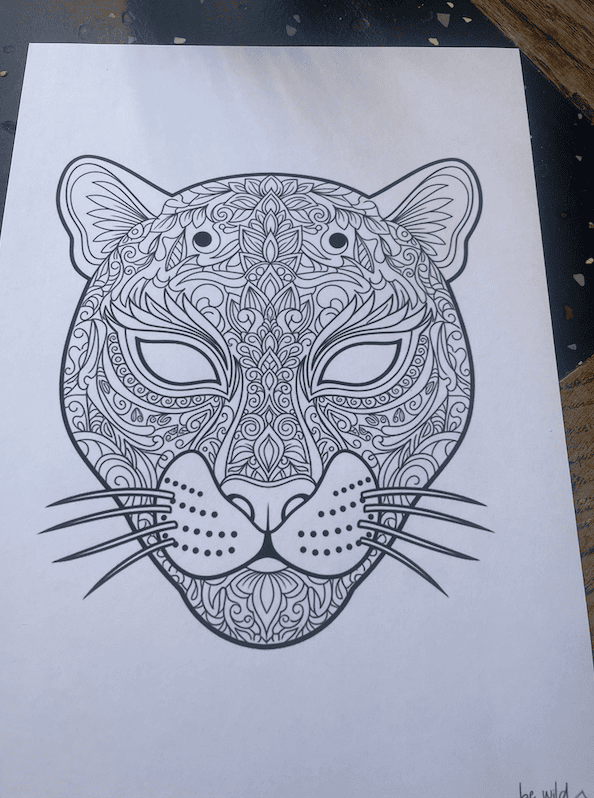 Mandala mit Wildkatzenkopf ausdrucken und mit der Malauszeit starten