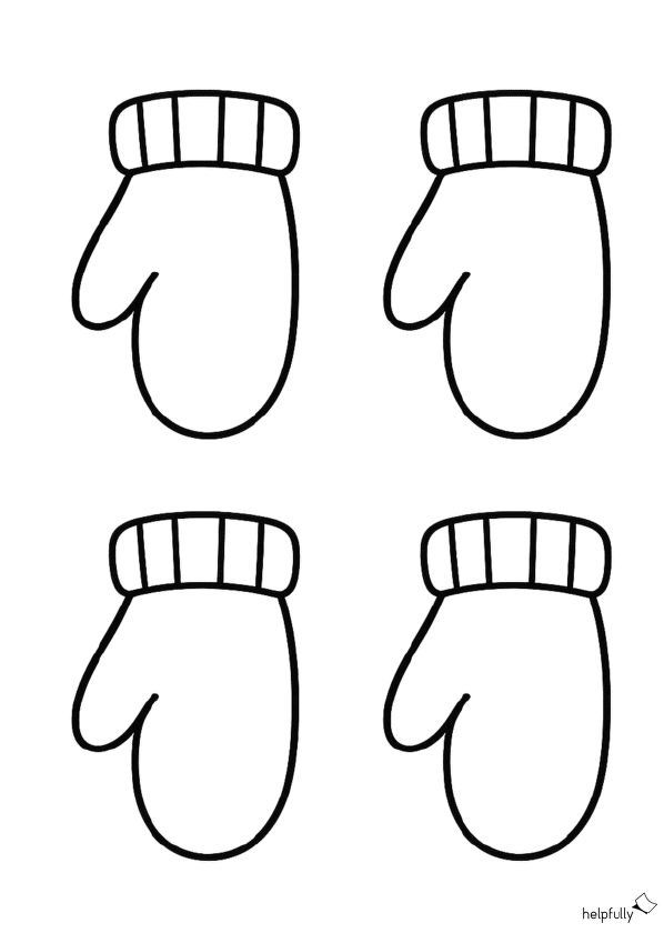 Handschuhe links als Blanko-Vorlage zum Ausdrucken, Malen und Basteln
