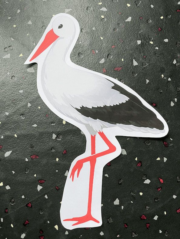 Storch gerne großzügig ausschneiden