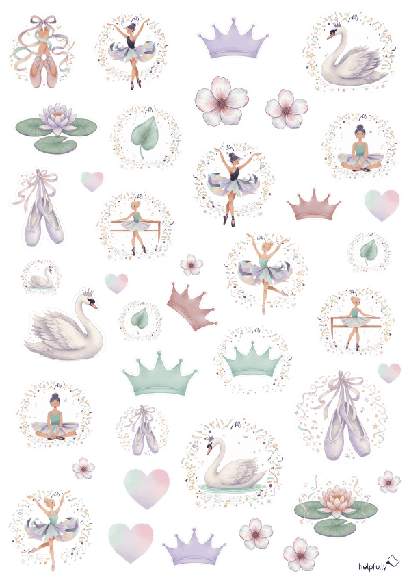 Ballerina Motive zum Ausdrucken und Basteln, toll für Ballett-Fans