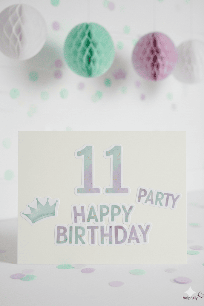 Geburtstagskarte mit der Bastelvorlage zum Ausdrucken in Pastellfarben gestalten