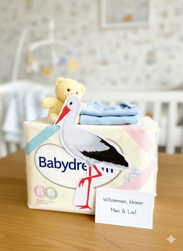 Auch al Deko fürs Geburtsgeschenk für Babys