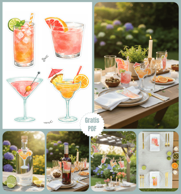Cooles basteln aus Papier - mit der Drinks-Vorlage zum Ausdrucken