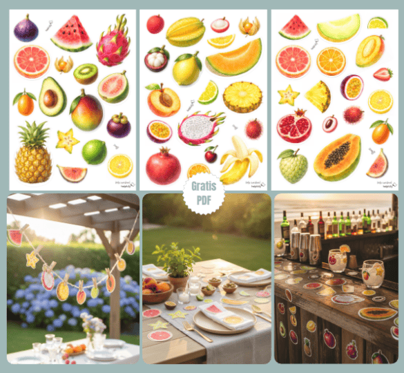 Coole Papierdeko für den Sommer: Die Früchte zum Ausdrucken und Basteln von helpfully