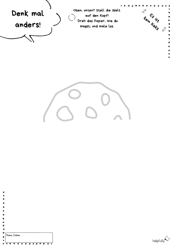 Denk mal anders Malvorlage für kreative Ideenreisen 