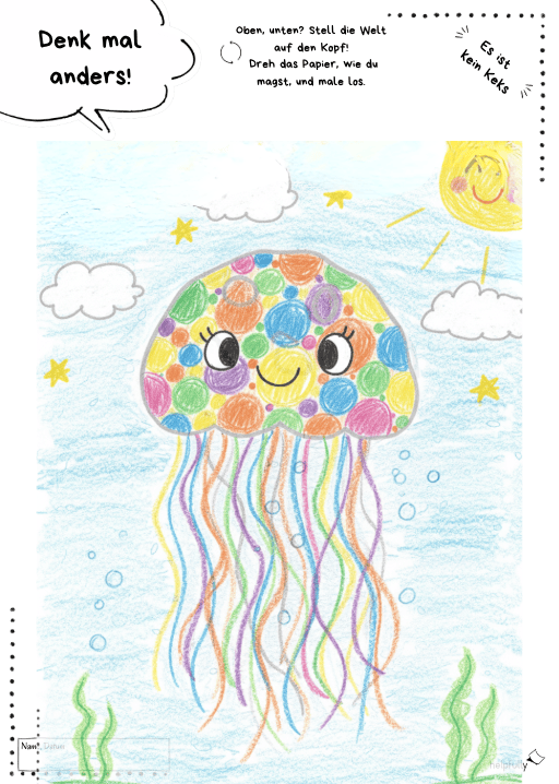 Es ist kein Keks, sondern eine Qualle? Denk mal anders Malvorlage  ausdrucken und Ideen sprudeln lassen
