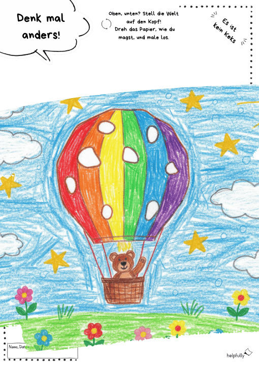 Es ist kein Keks, sondern ein Ballon? Denk mal anders Malvorlage  ausdrucken und Ideen sprudeln lassen