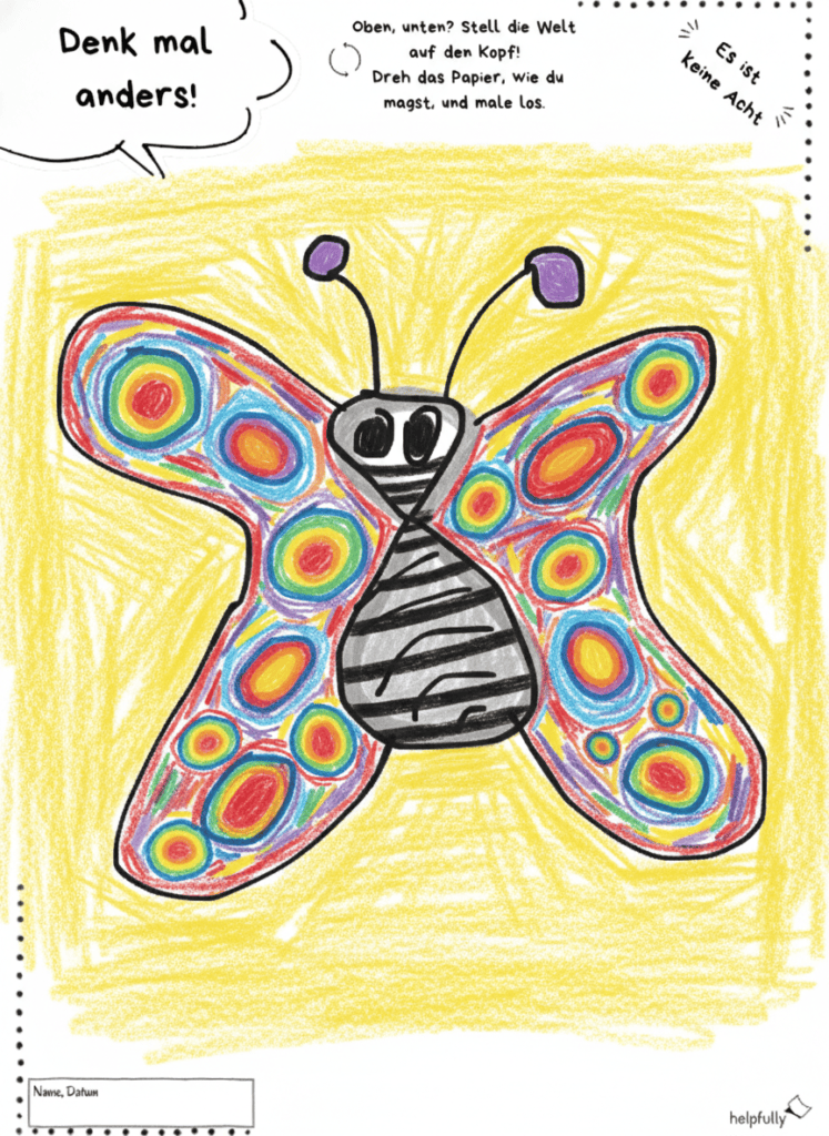 Es ist keine Acht, sondern? Vielleicht ein Schmetterling? Denk mal anders, ist bei der Vorlage unbedingt erwünscht