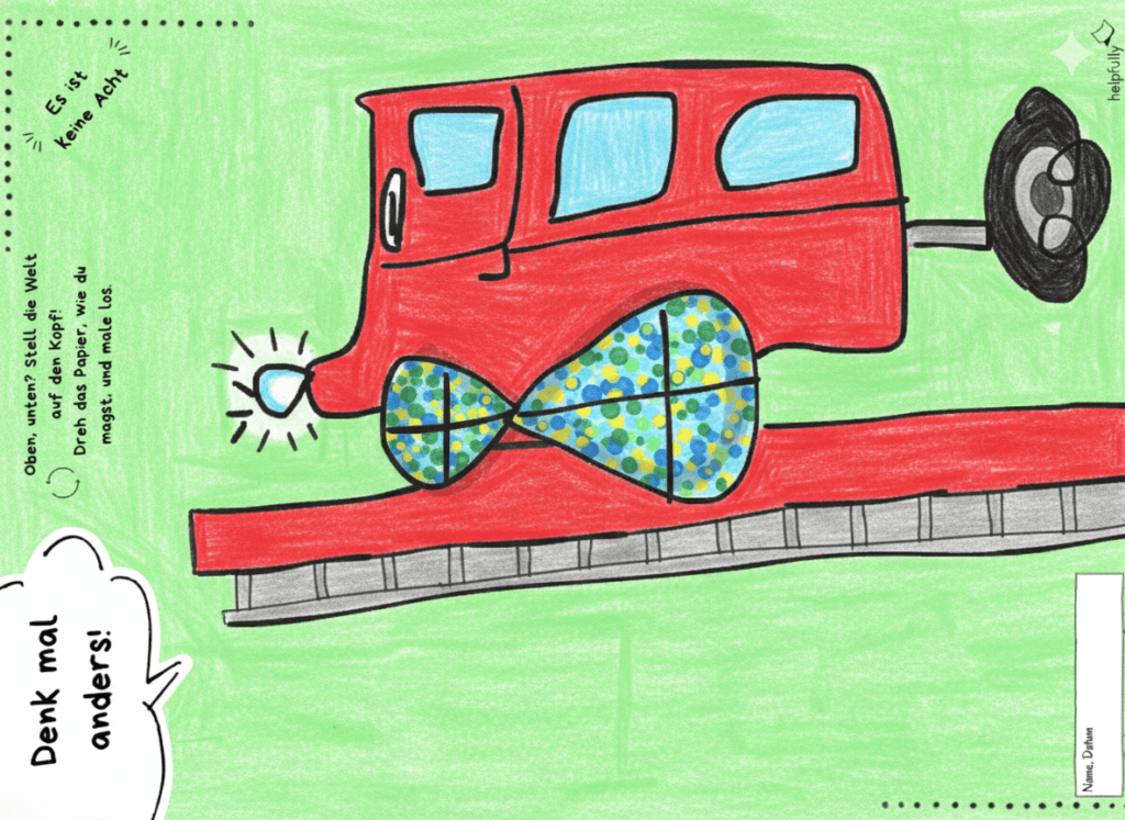 Es ist keine Acht, sondern? Vielleicht Reifen von einem Auto! Denk mal anders, ist bei der Vorlage unbedingt erwünscht