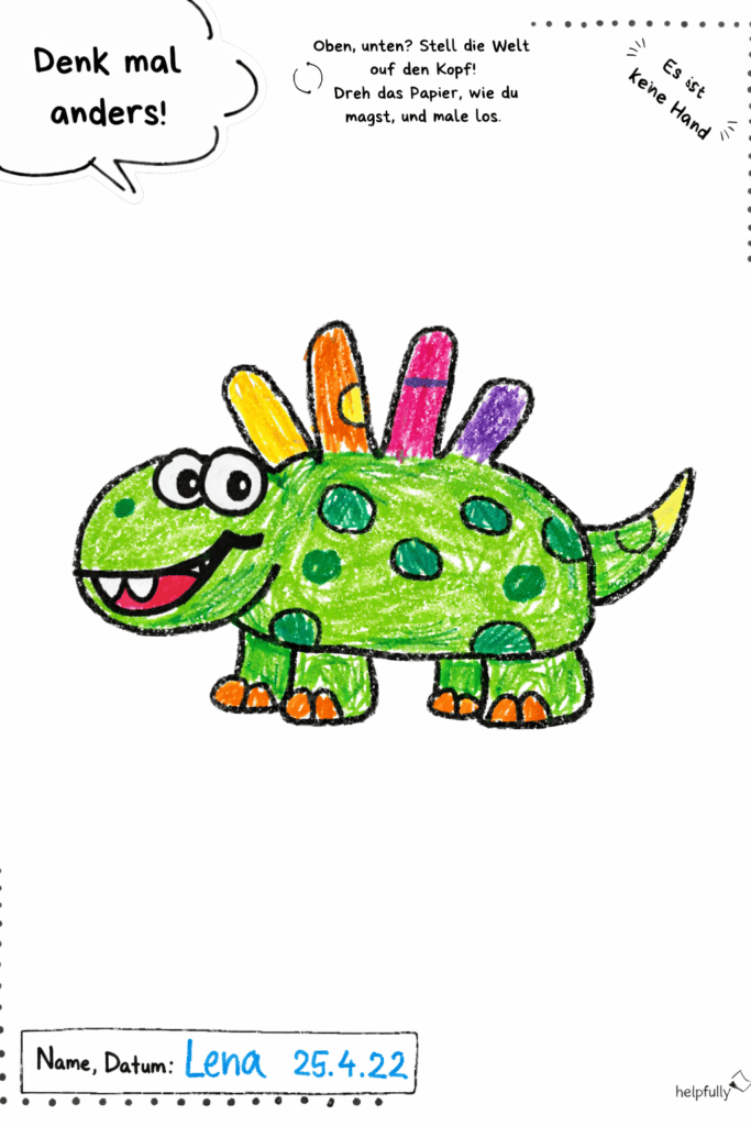 Dino? Logo - bei dem Ausmalbild Denk mal anders ist alles erlaubt!