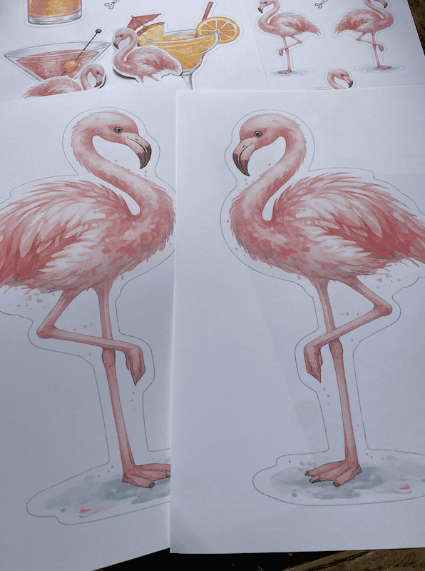 Coole Sommerdeko wird hier gebastelt - mit den großen Flamingos zum Ausdrucken