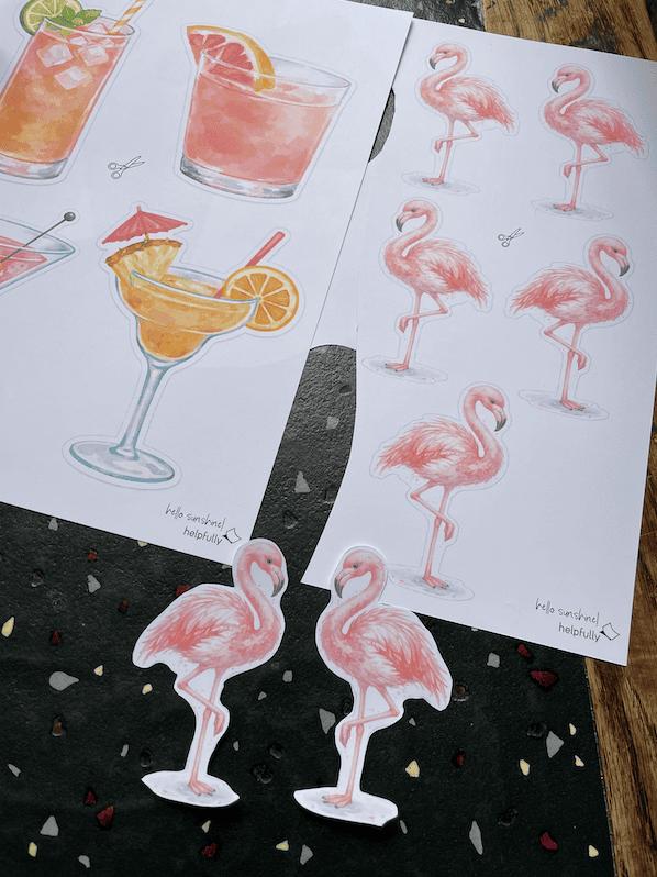 Die Flamingos passen perfekt zur Drinks-Sunshine-Kollektion von helpfully