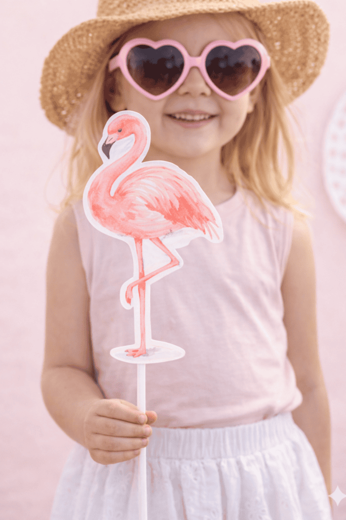 Cooles Accessoires für die Fotobox: Der große Flamingo auf Stick