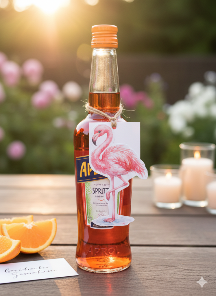 Cooler Flaschenanhänger, hier auf stabilerem 180gr Papier ausgedruckt