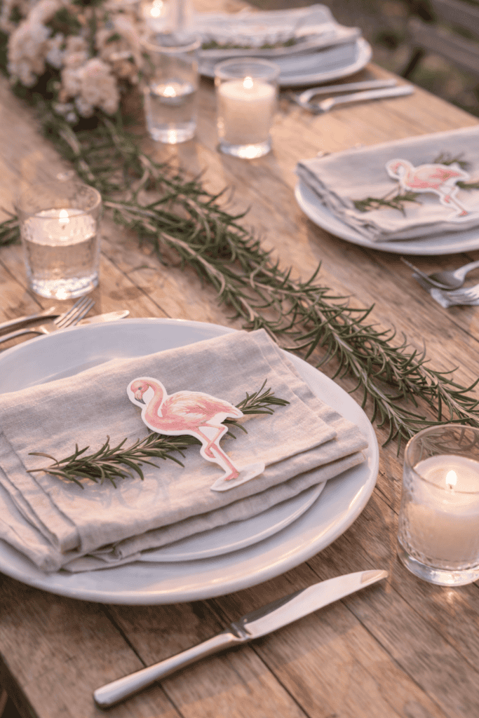 Als Tischdeko mega schön - die Papierflamingos!