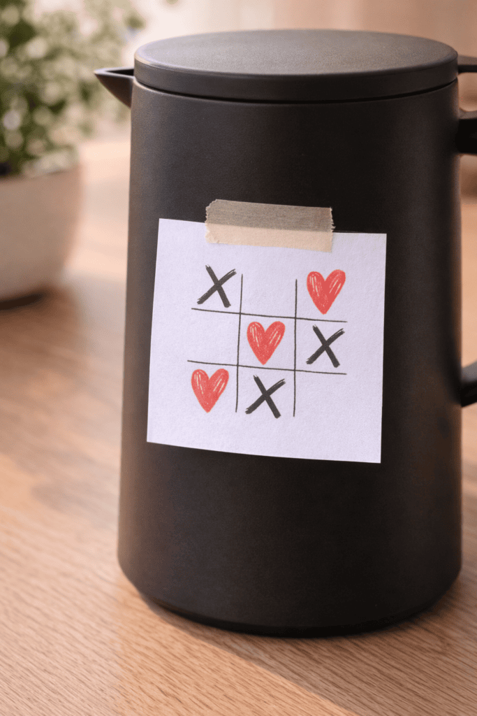 Liebesbotschaft easy gemacht und an der Kaffeekanne im Einsatz