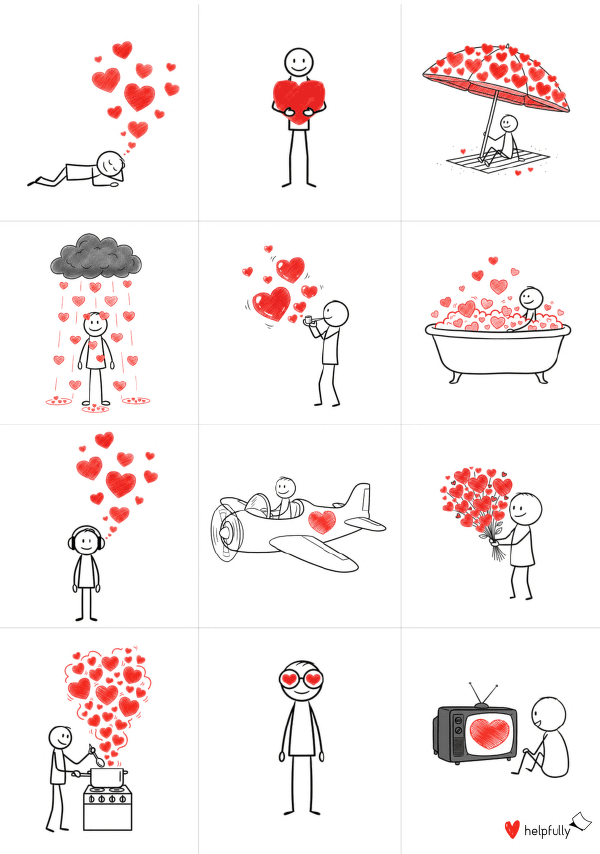 Coole Liebesbotschaften basteln mit der Vorlage Love Notes zum Ausdrucken