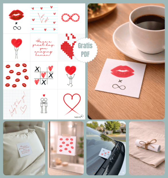 Liebesbotschaften basteln mit den Love Notes Zetteln zum Ausdrucken