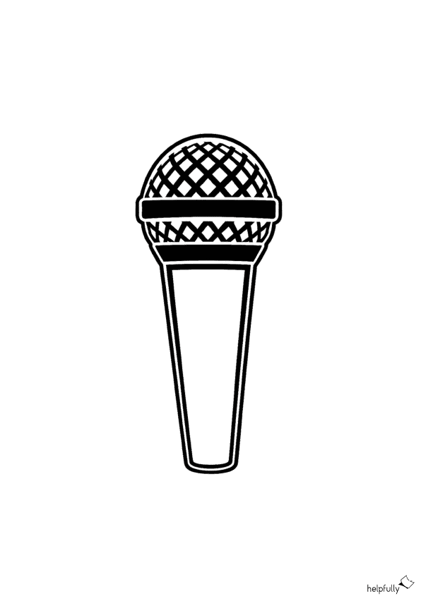 Mikrofon basteln mit der Vorlage zum Ausdrucken (hier weiß, medium)