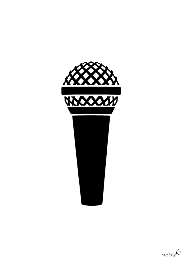 Mikrofon basteln mit der Vorlage zum Ausdrucken (hier schwarz, medium)