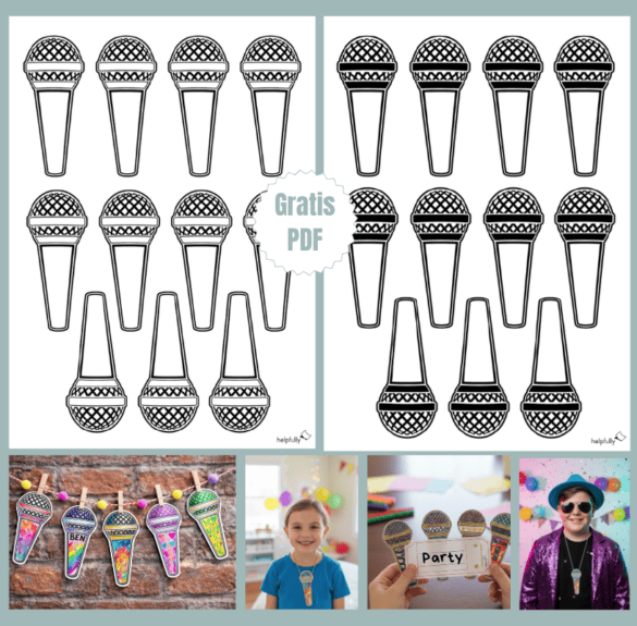 Tolle Accessoires und mehr DIYs basteln - mit der Mikrofon-Vorlage zum Ausdrucken