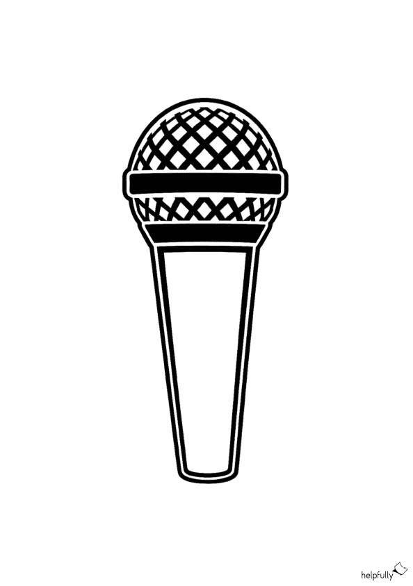 Mikrofon für Erwachsene basteln mit der Vorlage zum Ausdrucken (hier weiß, gross)