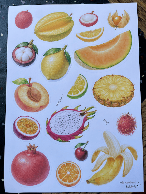 Drachenfruch, Ananas, Melone und so viel mehr Früchte aus Papier ausdrucken und Sommerdeko basteln