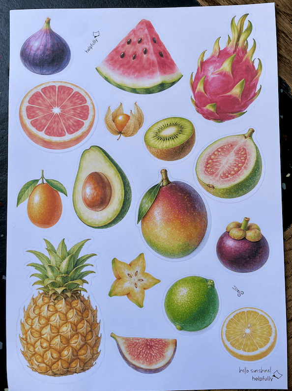 Bastelvorlage zum Ausdrucken und Basteln der Früchte-Sommer-Deko