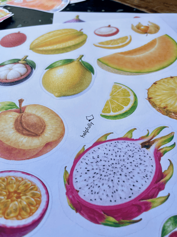 tolle Details an den Früchten - Bastelvorlage zum Ausdrucken