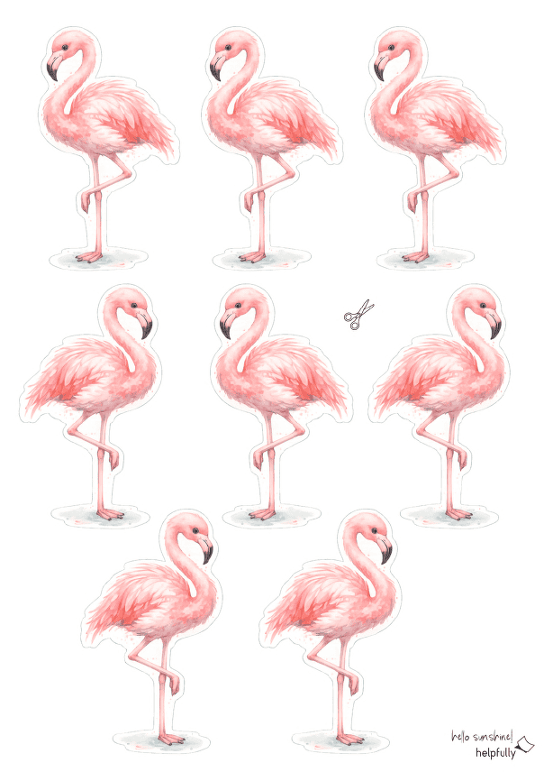 Coole Flamingos zum Basteln als DIY-Vorlage ausdrucken