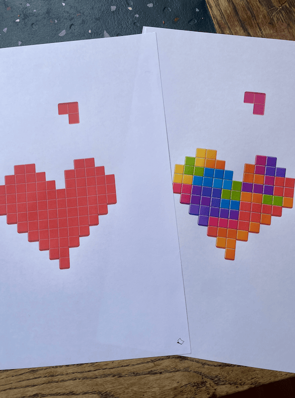 Coole Deko mit viel Liebe: Tetris Love in zwei Farbvarianten