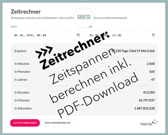 Einfach Zeitspannen "von bis" berechnen lassen mit dem Zeitrechner